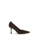 Brown Leather High Heel Pumps