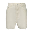 White Cotton Women Shorts