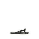 Black Cotton Flip-Flop Sandals