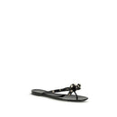 Black Cotton Flip-Flop Sandals