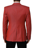Red Wool Single Breasted Men Blazer Jacket