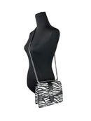 Michael Kors Greenwich Small Print Logo Crossbody Tote Chain Bag Black/White $498