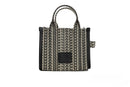 Marc Jacobs The Monogram Beige Mini Tote Woven Jacquard Canvas Crossbody Handbag