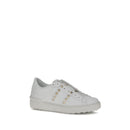 White Calf Leather Bos Taurus Sneakers