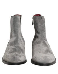 Gray Suede Leather Chelsea Boots Shoes
