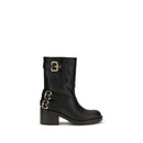Black Calf Leather Bos Taurus Ankle Boots