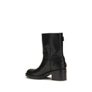Black Calf Leather Bos Taurus Ankle Boots