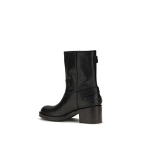 Black Calf Leather Bos Taurus Ankle Boots