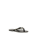 Black Calf Leather Bos Taurus Flip-Flop Sandals