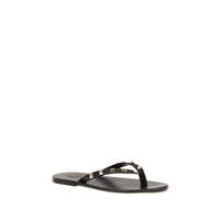 Black Calf Leather Bos Taurus Flip-Flop Sandals