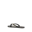 Black Calf Leather Bos Taurus Flip-Flop Sandals