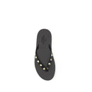 Black Calf Leather Bos Taurus Flip-Flop Sandals