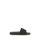 Black Rubber Flat Sandals