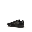 Black Polyester Athletic Sneakers