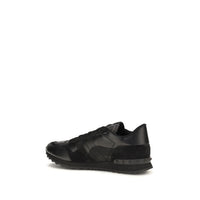 Black Polyester Athletic Sneakers