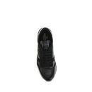 Black Polyester Athletic Sneakers