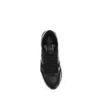 Black Polyester Athletic Sneakers