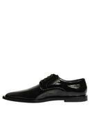 Black Leather Men Derby Dress Formal Shoes