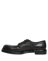 Black Leather Lace Up Derby Dress Men Shoes