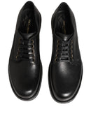 Black Leather Lace Up Derby Dress Men Shoes