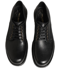 Black Leather Lace Up Derby Dress Men Shoes