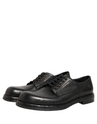 Black Leather Lace Up Derby Dress Men Shoes