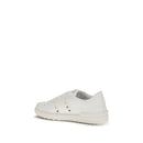 White Calf Leather Bos Taurus Sneakers