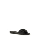 Black Calf Leather Bos Taurus Flat Sandals