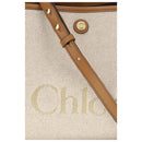 Beige Fabric Handbag