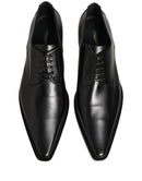 Black Leather Lace Up Derby Dress Shoes
