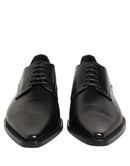 Black Leather Lace Up Derby Dress Shoes