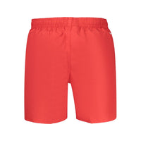 Red Polyester Men's Swimwear