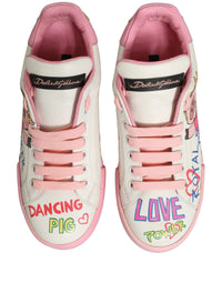 White Pink Portofino Royal Pig Sneakers Shoes