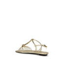 Gold Calf Leather Bos Taurus Flat Sandals