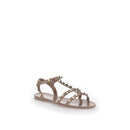 Beige Rubber Flat Sandals