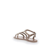 Beige Rubber Flat Sandals