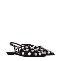 Black Leather Ballet Flats