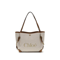 Beige Cotton Shoulder Bag