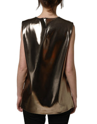 Metallic Bronze Roundneck SleevelessTank Top
