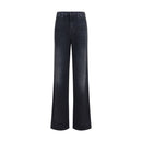 Black Cotton Straight-Leg Jeans