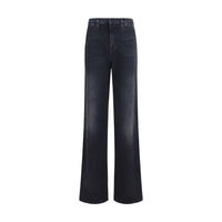 Black Cotton Straight-Leg Jeans