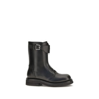 Black Calf Leather Bos Taurus Lace-Up Boots