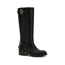 Black Calf Leather Bos Taurus Flat Boots