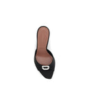 Black Silk Stiletto Heel Sandals