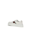 White Calf Leather Bos Taurus Chunky Sneakers