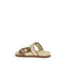 Brown Raffia Flat Sandals