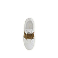 White Calf Leather Bos Taurus Sneakers