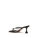 Black Silk Stiletto Heel Sandals