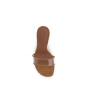 Beige Calf Leather Bos Taurus Platform Sandals