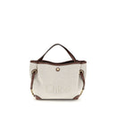 Beige Fabric Handbag